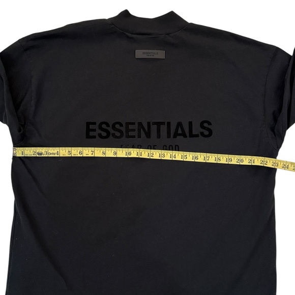 Fear of God Essentials Black Long Sleeve Moc-Neck T-Shirt Cotton Oversized Small - Picture 9 of 15